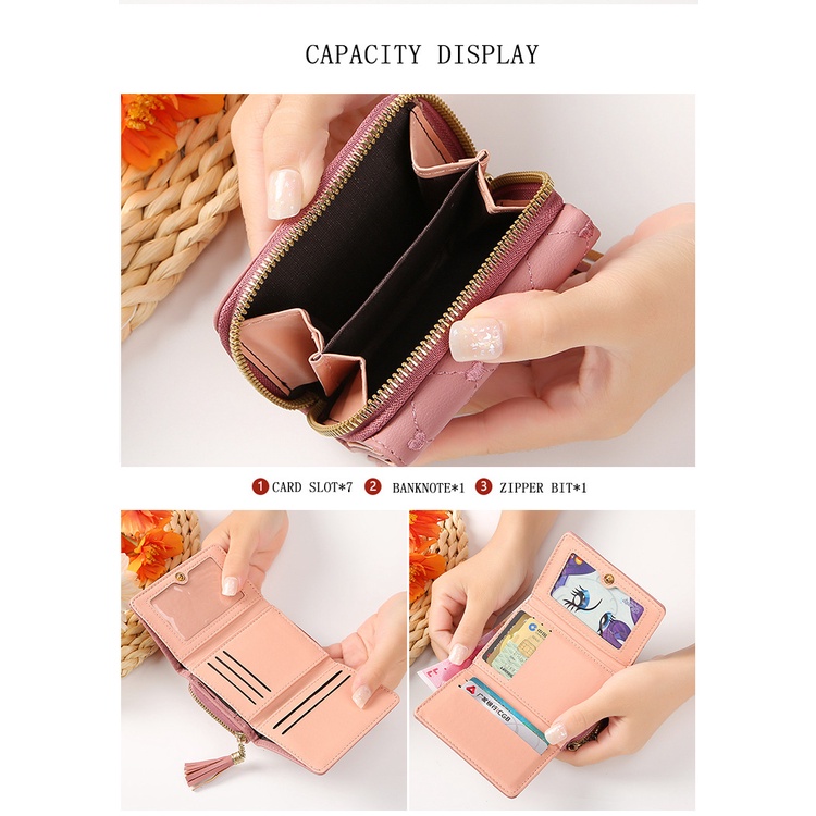 Ví Da PU Mini Thêu Họa Tiết Xinh Xắn Dành Cho Nữ