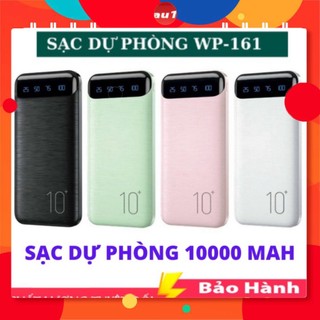 Sạc dự phòng 10000 mah pin sạc dự phòng wk -161 bảo hành 24 tháng lỗi 1 đổi 1 free ship