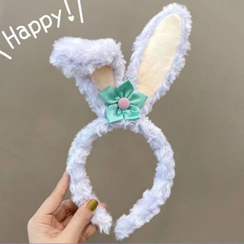 Băng Đô Tai Thỏ Nhồi Bông Dễ Thương Dùng Rửa Mặt