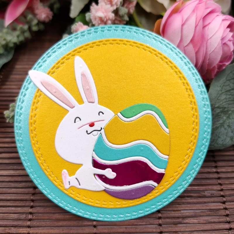 Khuôn Cắt Giấy Kim Loại Hình Thỏ Phục Sinh Xinh Xắn