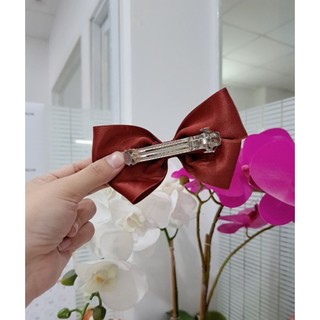 Kẹp tóc nơ lụa Hàn tông màu siêu xinh