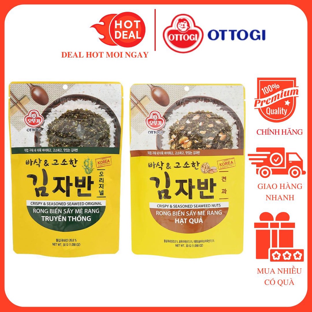 Rong Biển Sấy Mè Rang Mix Vị Ottogi Túi 30G Chính Hãng