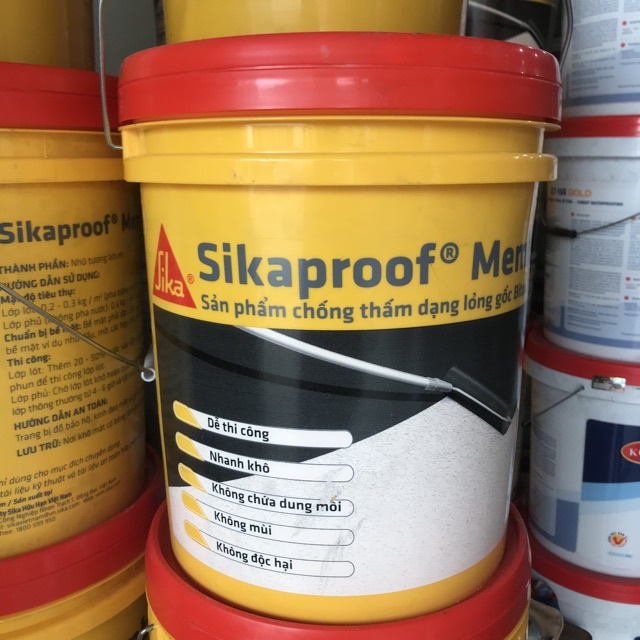 [Hỏa Tốc] Sikaproof Membrane 18kg – Màng lỏng chống thấm bitum polyme (Chống thấm nhựa đường) Sika