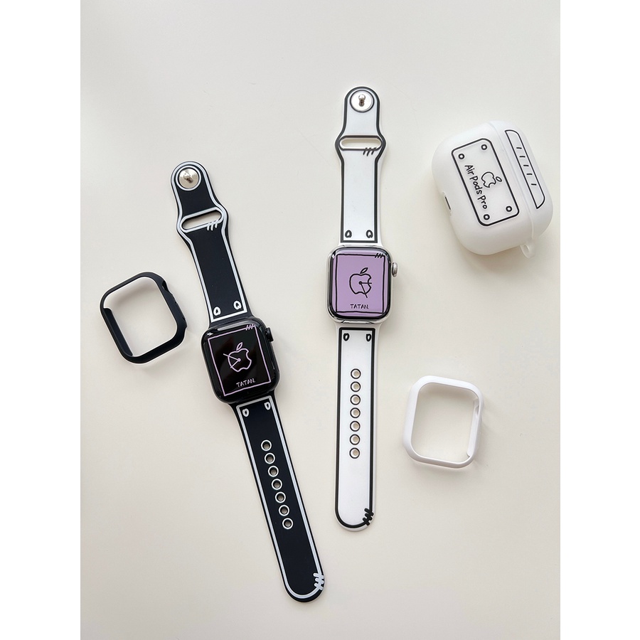 Dây Đeo Đồng Hồ Bằng Silicone 7 8 45MM 41MM Cho iWatch SE 6 5 4 3 44MM 40MM 42MM 38MM