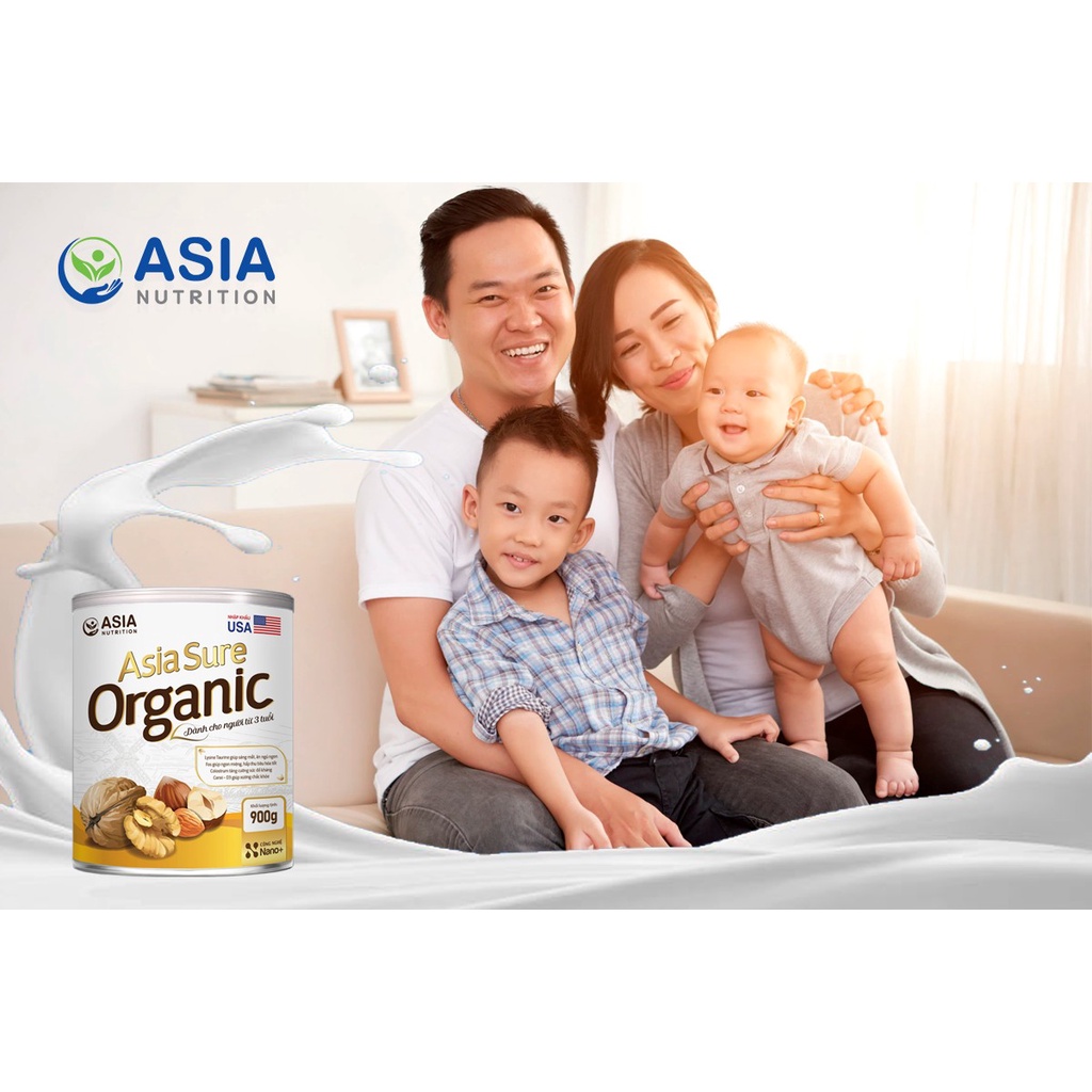 Combo 2 hộp sữa hạt Asia Sure Organic 400g thương hiệu ASIA NUTRITION tác dụng phục hồi sức khỏe tăng sức đề kháng