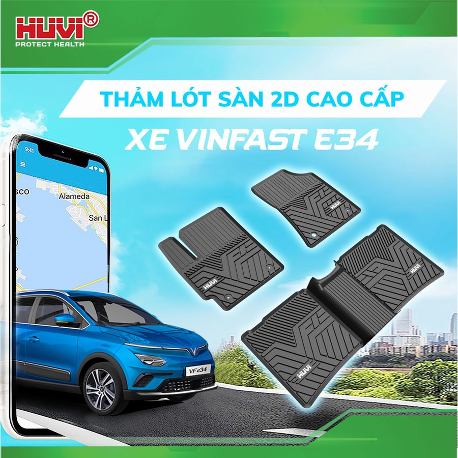 THẢM SÀN CAO CẤP HUVI NHỰA NGUYÊN SINH TPE 2D CHO VINFAST E34