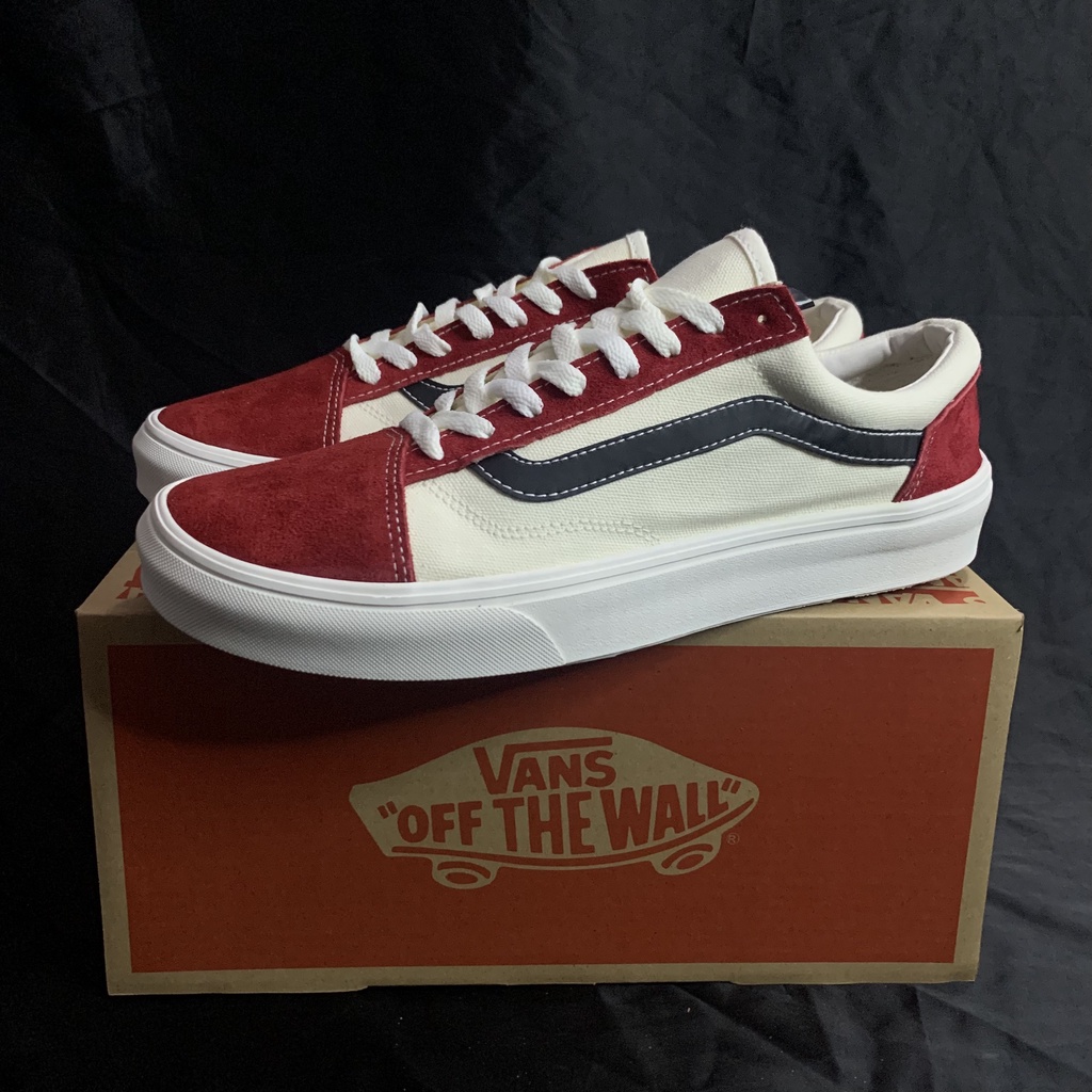 Giày Vans Vault Old Skool đỏ trắng cao cấp Full box