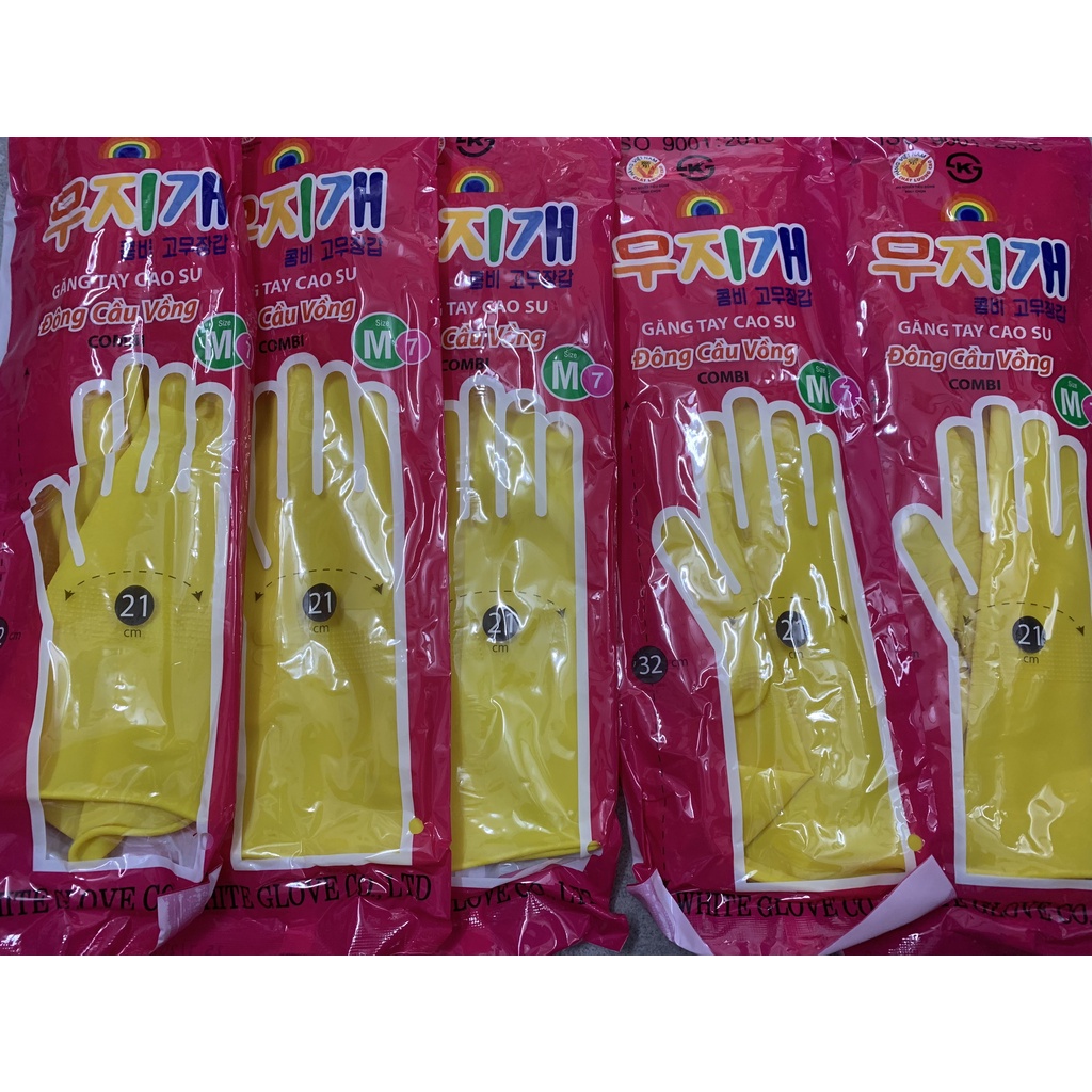 Găng Tay Cao Su Đông Cầu Vồng Vàng Dẻo Dùng Để Rửa Chén, găng tay rửa chén rửa bát - bao tay cao su rửa chén