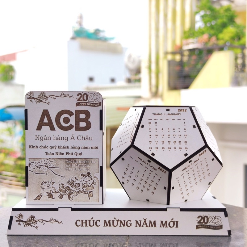 Lịch Gỗ Để Bàn Lục Giác Lịch Tết Đồng Hồ Hộp Đựng Bút Khắc Logo Hình Ảnh Theo Yêu Cầu Quà Tặng Bạn Bè Đối Tác Khách Hàng