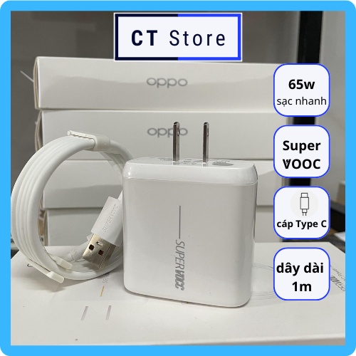 Bộ sạc oppo 65w, sạc siêu nhanh super vooc chuẩn zin cao cấp sạc không nóng máy cổng Type C