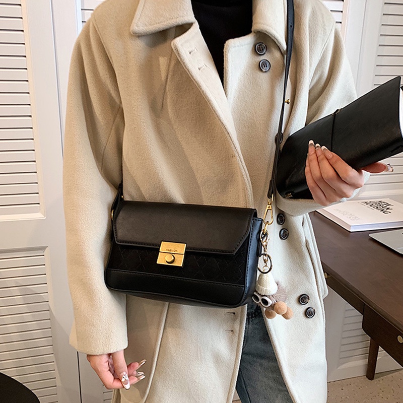 Túi Đeo Chéo Khóa Bấm Phong Cách Đường Phố Cổ Điển Thời Trang Cho Nữ