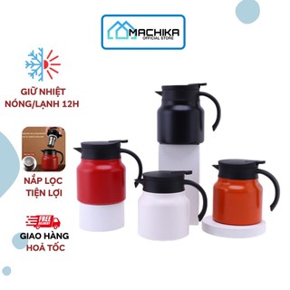 Ấm pha trà giữ nhiệt, bình pha cà phê inox có lõi lọc - MACHIKA