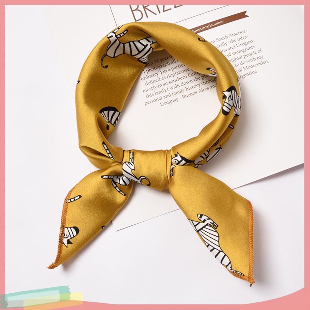 Khăn Choàng Lụa Satin Họa Tiết Hoa Thời Trang Cho Nữ