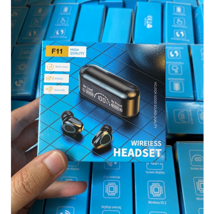 Tai Bluetooth, Tai Nghe Nhét Tai,  Tai nghe Không Dây F11 MẪU MỚI 2022