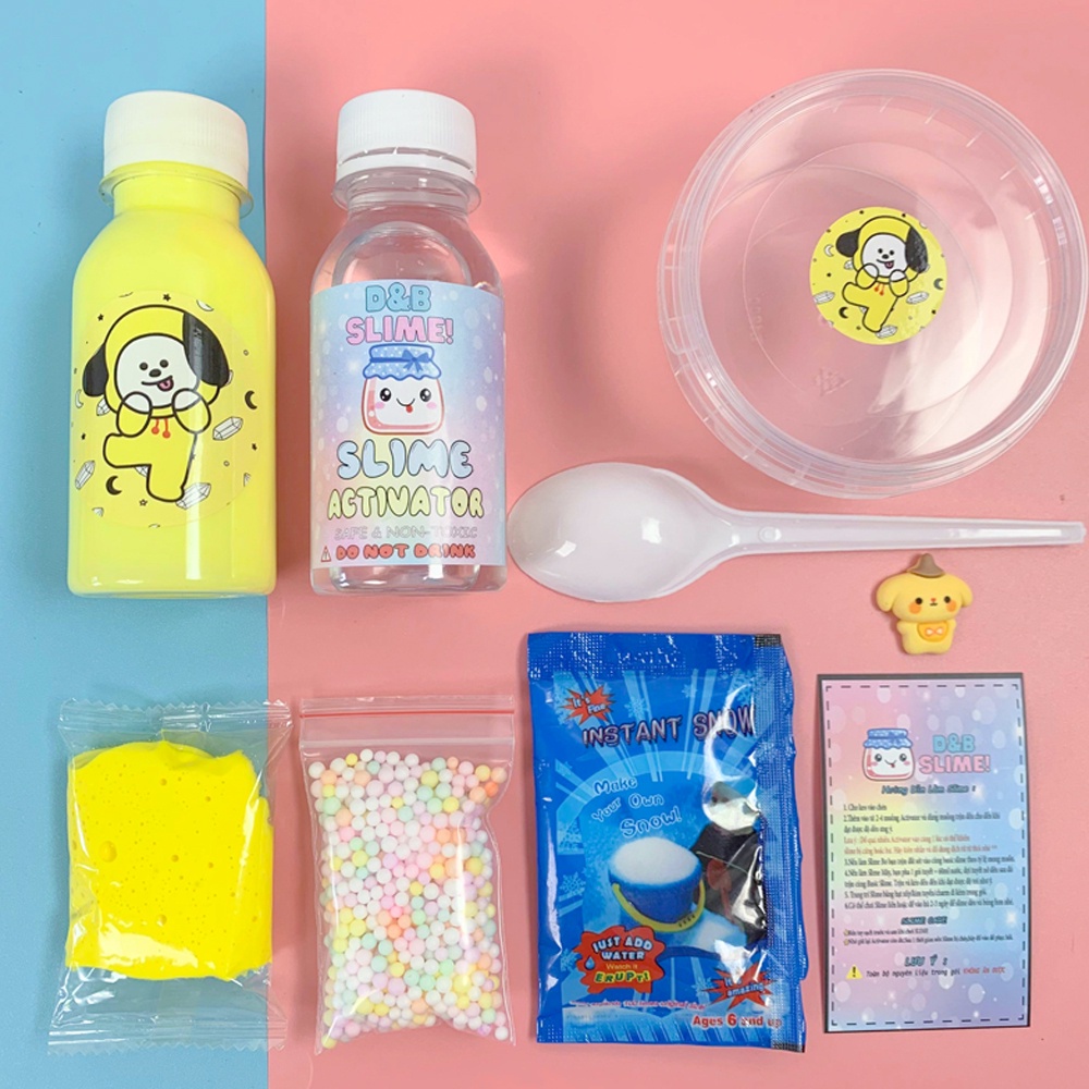Bộ Kit Làm Slime B-T-S Theo Nhân Vật Yêu Thích - Nguyên Liệu đầy đủ làm Slime Bơ,Slime Mây,Slime Basic
