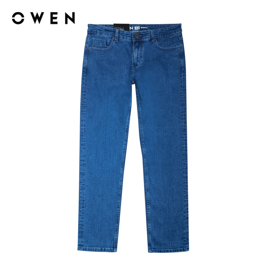 OWEN - Quần jean Slim Fit Xanh đậm - QJSL220664