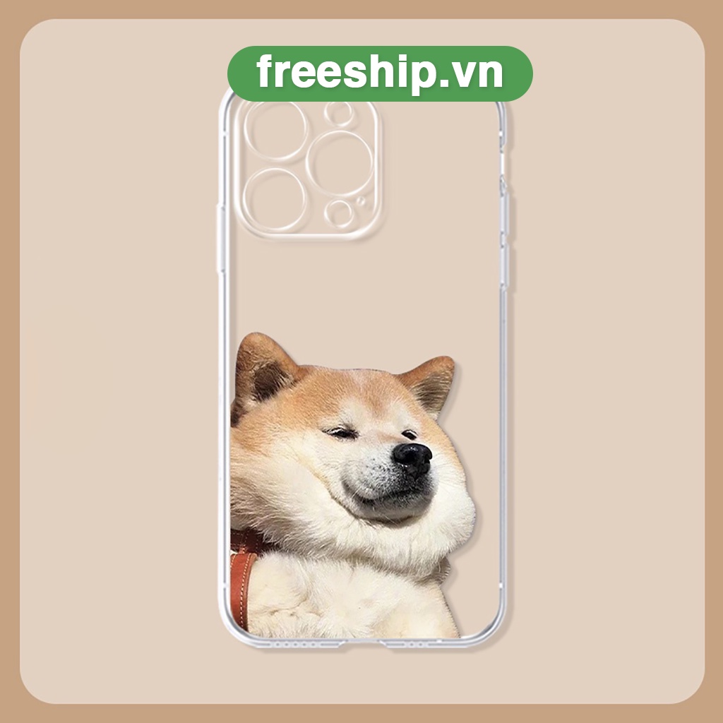 Ốp điện thoại iphone cạnh vuông chó mặt béo siêu đáng yêu cho 6/6splus/7/7plus/8/8plus/x/xr/xs/11/12/13/14/pro/max