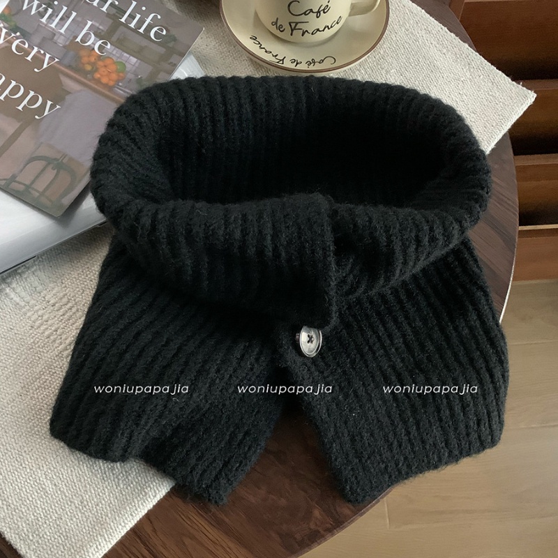 Khăn Choàng Cổ Cao Màu Trơn Thời Trang Thu Đông Hàn Quốc Mới Cho Nữ