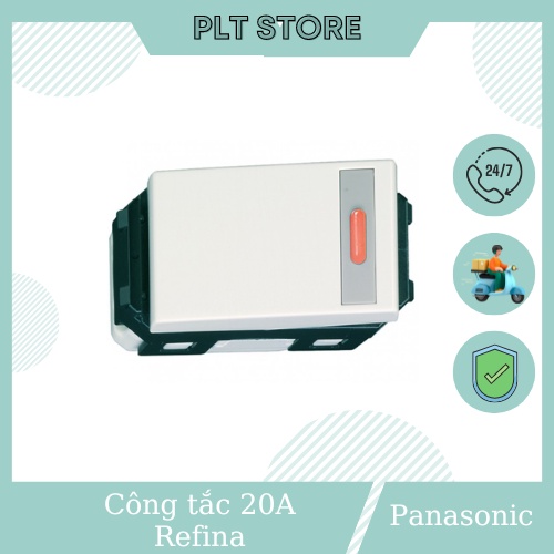 Công tắc D 2 tiếp điểm 20A có đèn báo Wide Panasonic WEV5533-7SW dòng Refina
