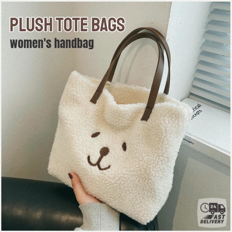 Túi Xách Lông Nhung Kiểu Dáng Đơn Giản Xinh Xắn Dành Cho Nữ