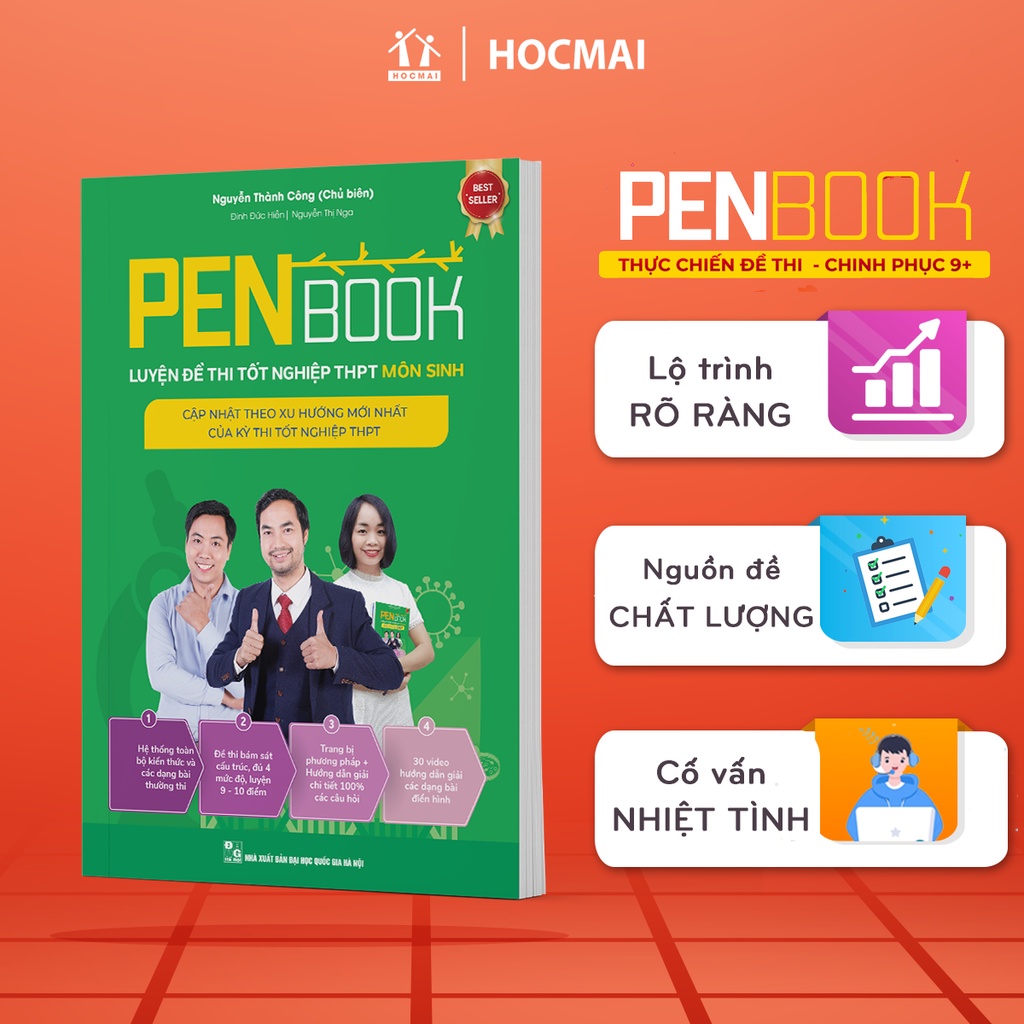 [LỚP 12 ] Combo 2 cuốn sách PENBOOK - Luyện đề thi tốt nghiệp THPT. Chinh phục điểm 9+ thi Đại Học. Bản mới nhất 2024