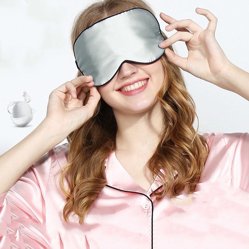 Mặt Nạ Che Mắt Ngủ Bằng Lụa Thoáng Khí Dành Cho Nam Và Nữ