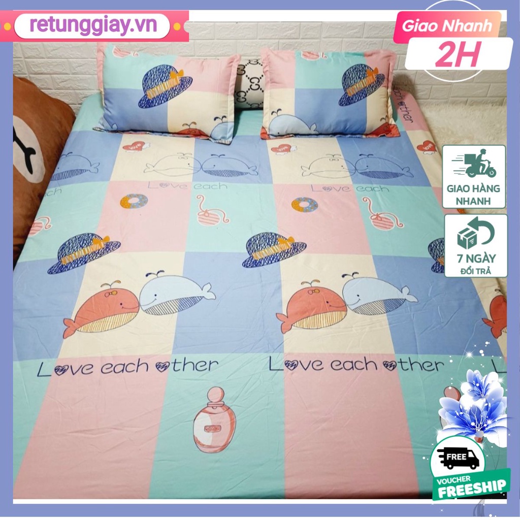 Ga chống thấm cotton 2 lớp,đủ kích thước-chọn mẫu thoải mái-retunggiay[mẫu cá heo karo]
