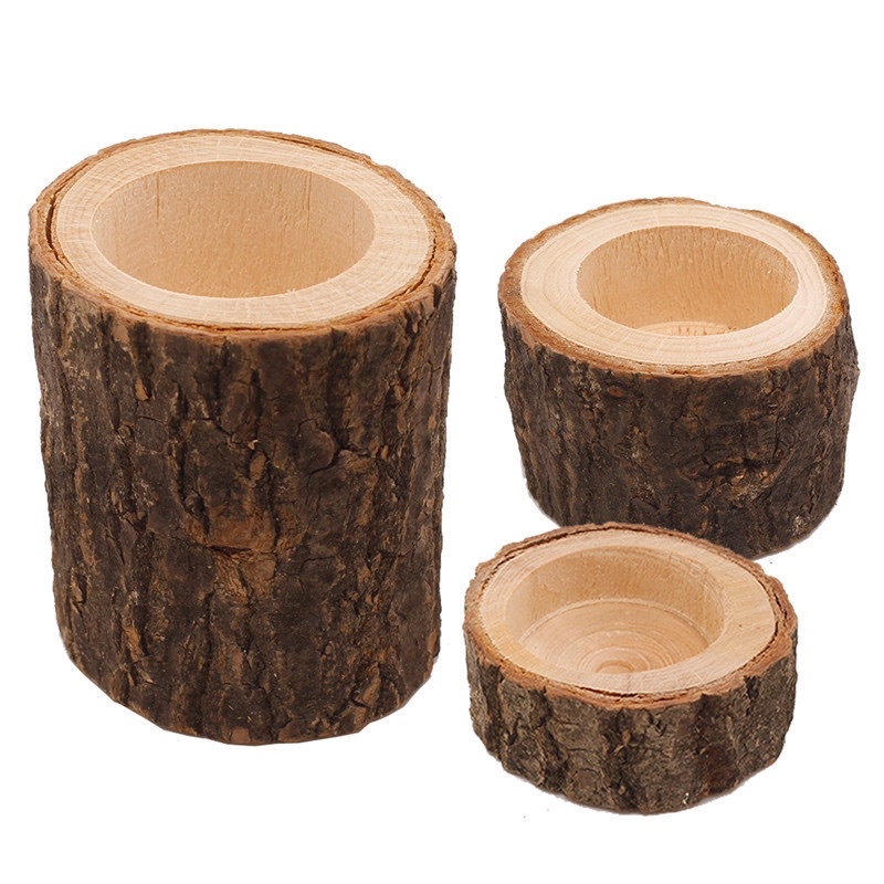 Đế nến bằng gỗ tự nhiên đường kính 6-7cm