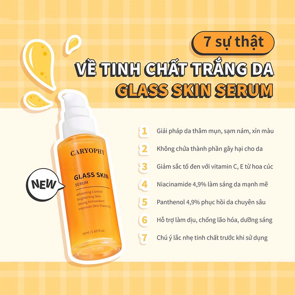 [MUA 1 TẶNG 1 MASK] Tinh Chất Dưỡng Sáng Da Caryophy GLASS SKIN Serum 50ml