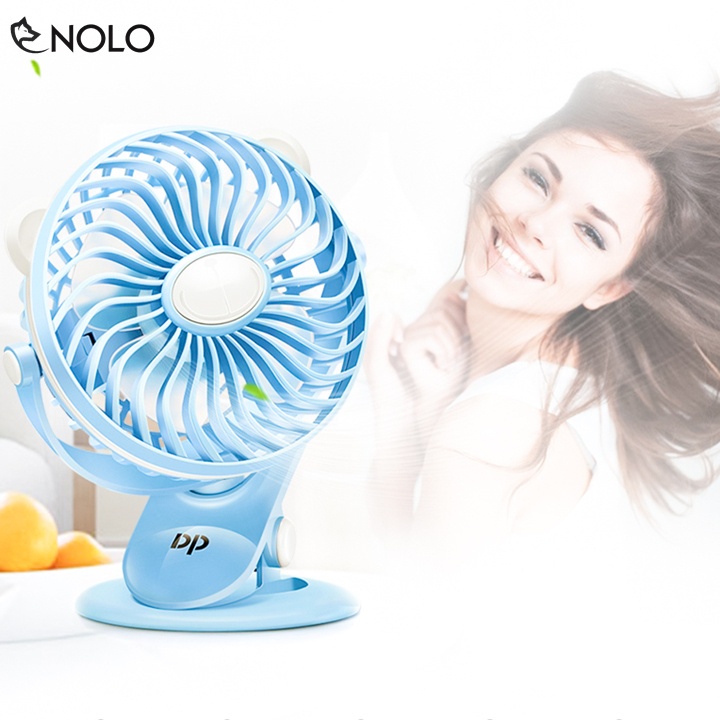 Quạt Mini Pin Sạc Kẹp Bàn Để Bàn Model Dp 7608 Với 3 Mức Gió Dung Lượng Pin 2000mah