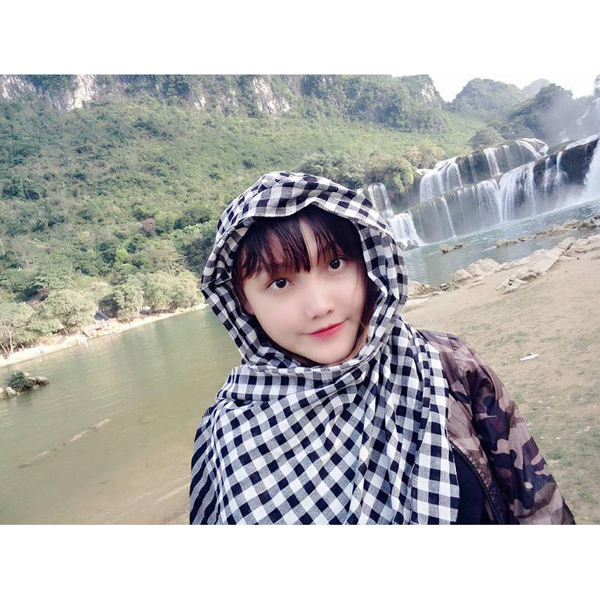 Khăn rằn Nam Bộ đen trắng size lớn 160X60 cm, loại tốt cho nam nữ miền tây sông nước