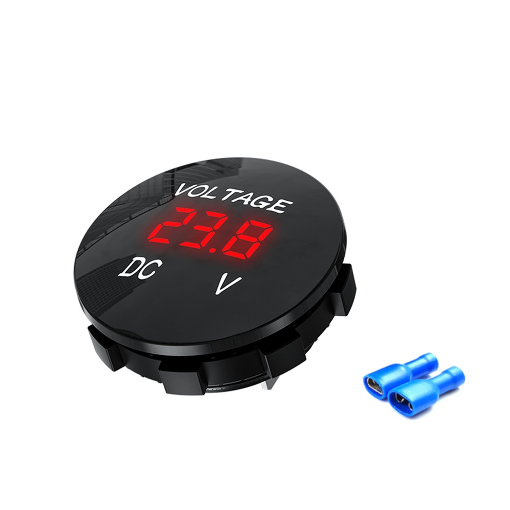 Vôn Kế Kỹ Thuật Số DC 12V 24V Chống Thấm Nước Có Đèn Báo Hiệu Dành Cho Xe Hơi / Xe Máy