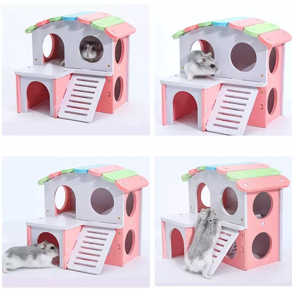 Nhà Villa Nhựa PVC Nhiều Màu Sắc Cho Chuột Hamster