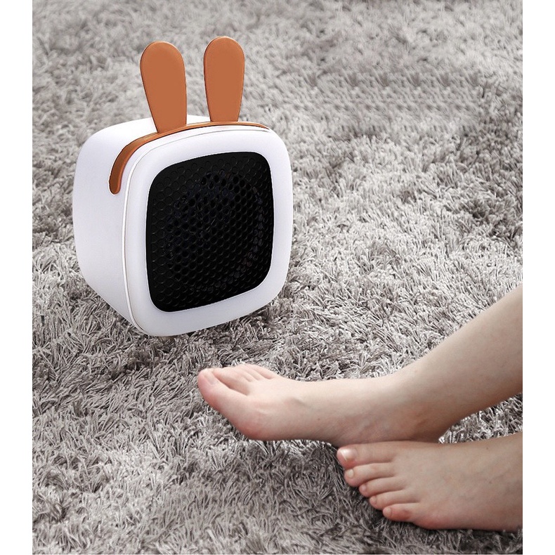 Quạt sưởi dễ thương KOMI máy sưởi mini ấm áp đèn ngủ để bàn nhỏ gọn phong cách cute
