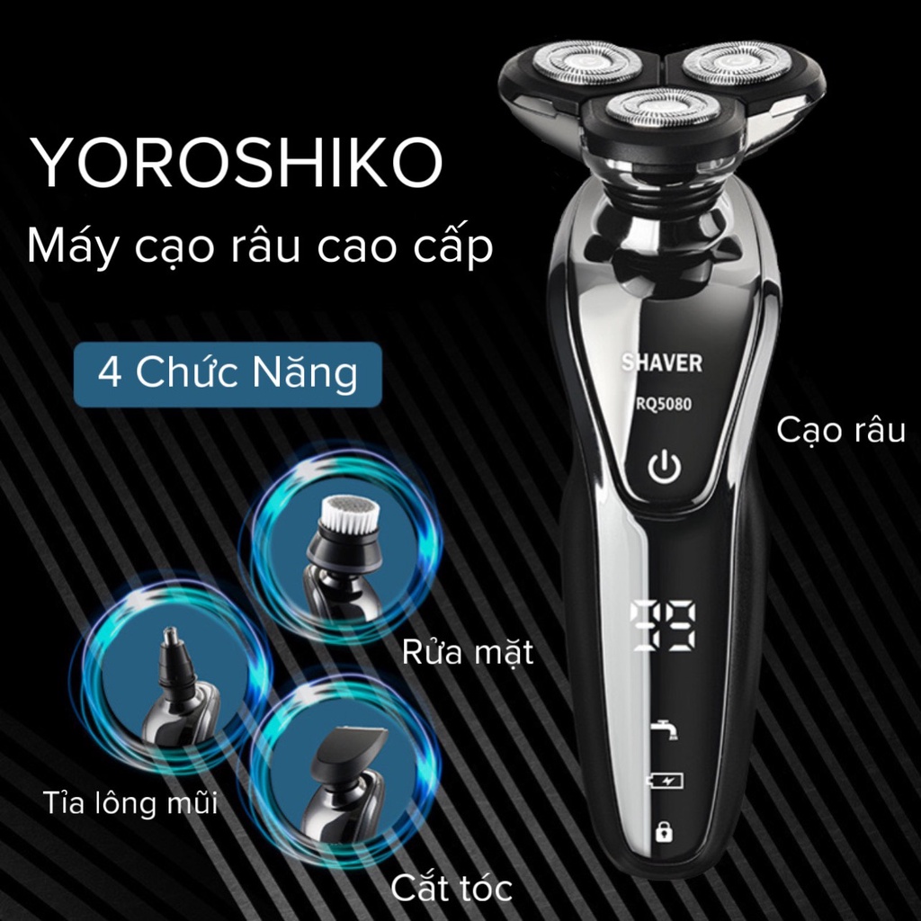 Máy cạo râu đa năng 4in1 cao cấp chống nước chuẩn IPX7 Yoroshiko