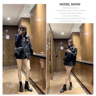 Boots - Bốt thời trang A66-089 da PU gót vuông 7cm