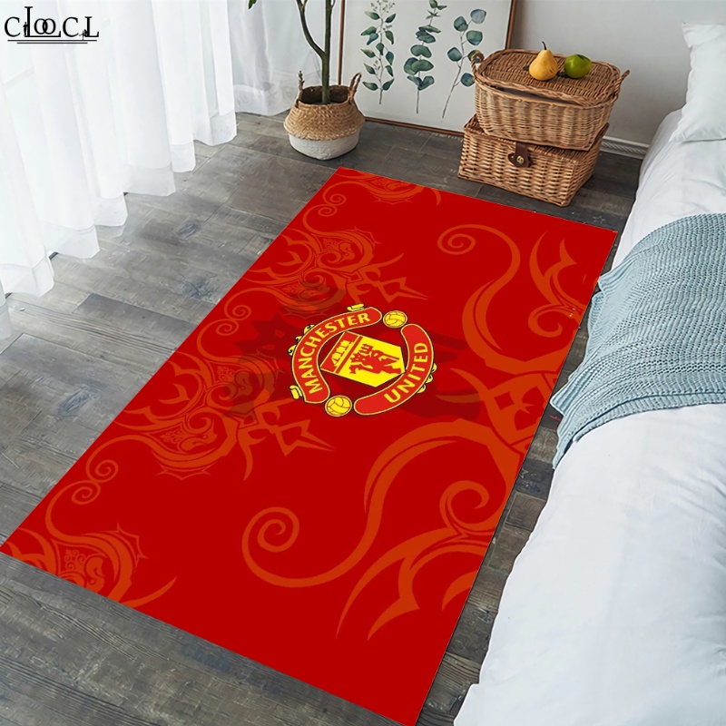 Thảm Bông Mềm Mại In Hình Huy Hiệu Manchester United Trang Trí Phòng Khách / Phòng Ngủ