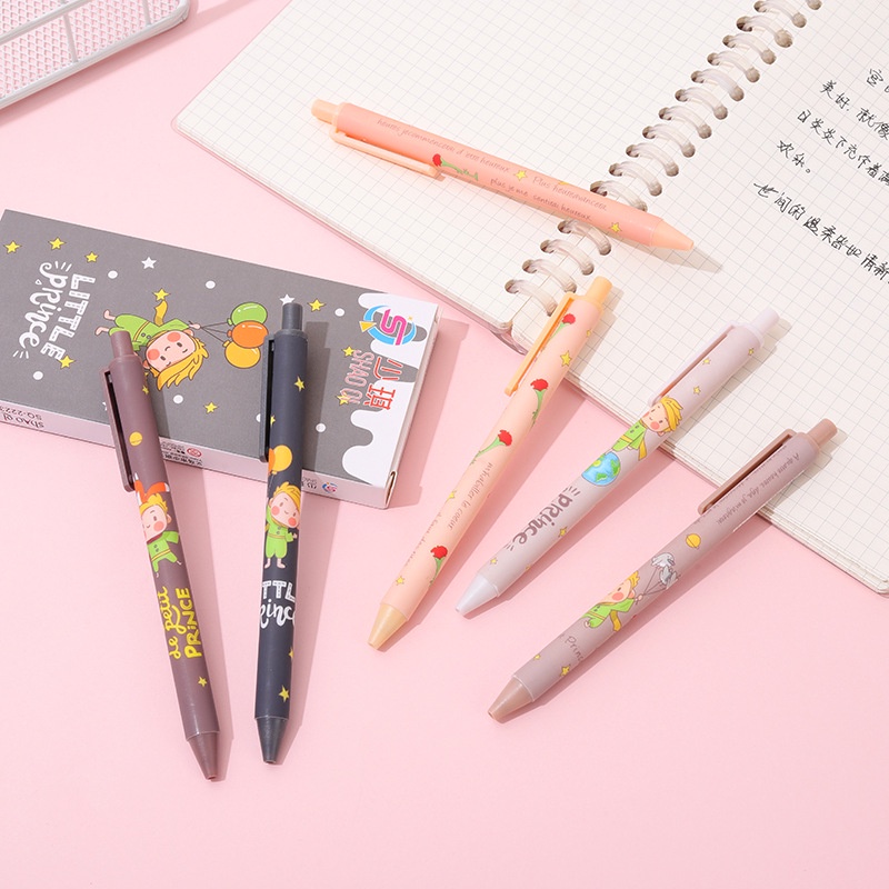 Set 6 Bút Bi Mực Đen Ngòi 0.5mm