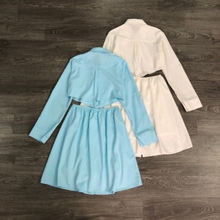 Đầm MNG sơ mi cut eo