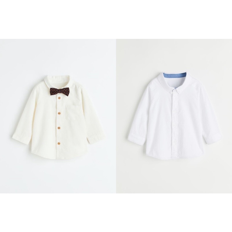 Áo sơ mi trắng HM auth cho bé size 4m-10y
