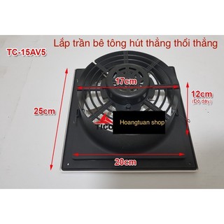 [lỗ trần 20x20cm] Quạt hút âm trần Tico 15AV4.