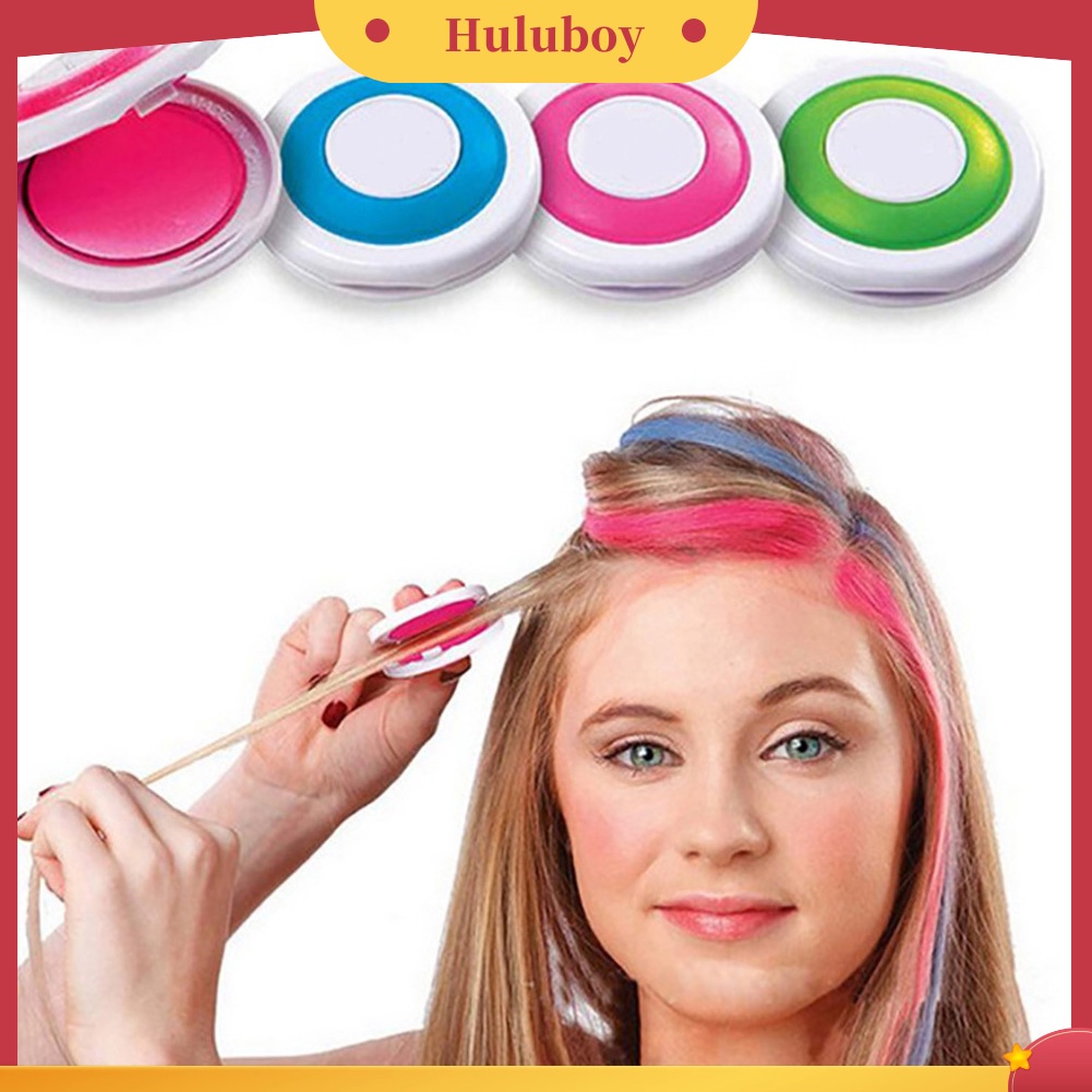 Huluboy| Bộ 4 Hộp Phấn Nhuộm Tóc Tạm Thời Dễ Sử Dụng