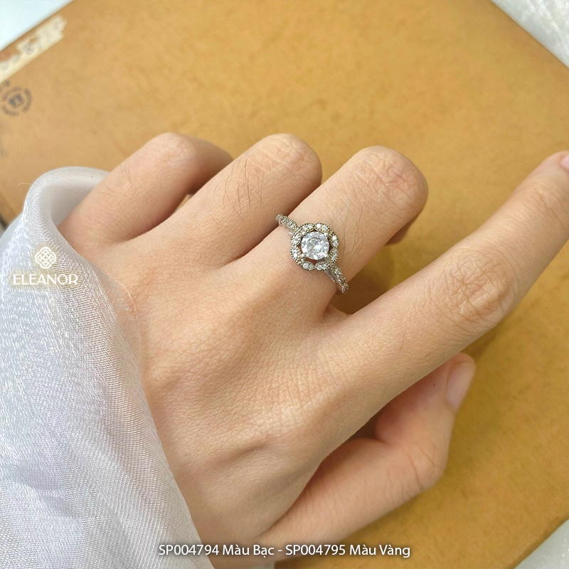 Nhẫn nữ hở bạc 925 Eleanor Accessories phụ kiện trang sức đính đá phong cách basic