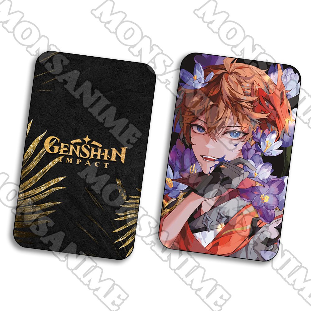 Ảnh card bo góc in hình game GENSHIN IMPACT ver CÀI HOA 5*8cm anime chibi sưu tầm