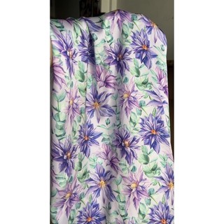 Vải lụa tằm băng hoa tím - khổ 1,5m