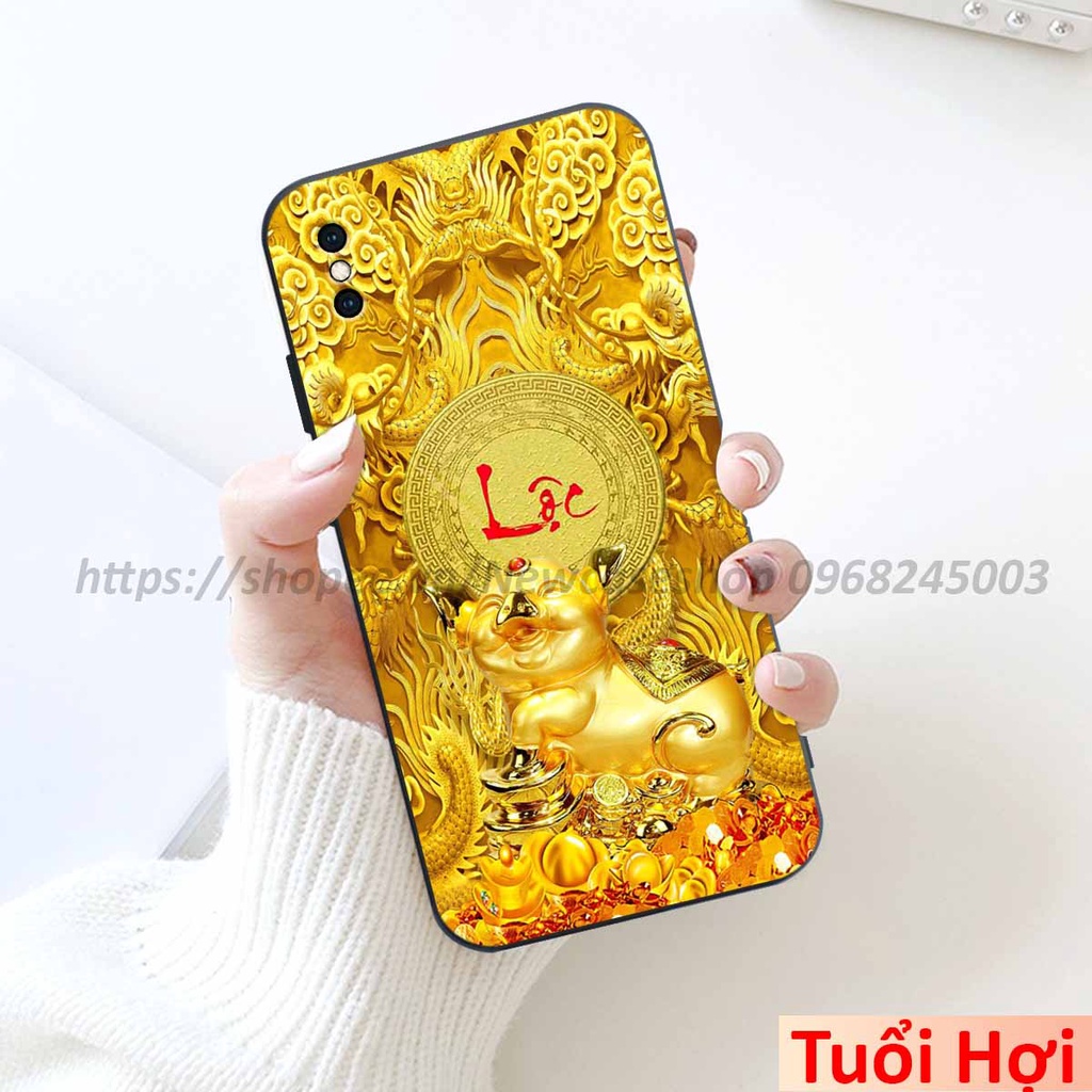 Ốp TPU Viền vuông Iphone X / Xs / Xs Max / XR in hình 12 Con Giáp Tài Lộc 3D