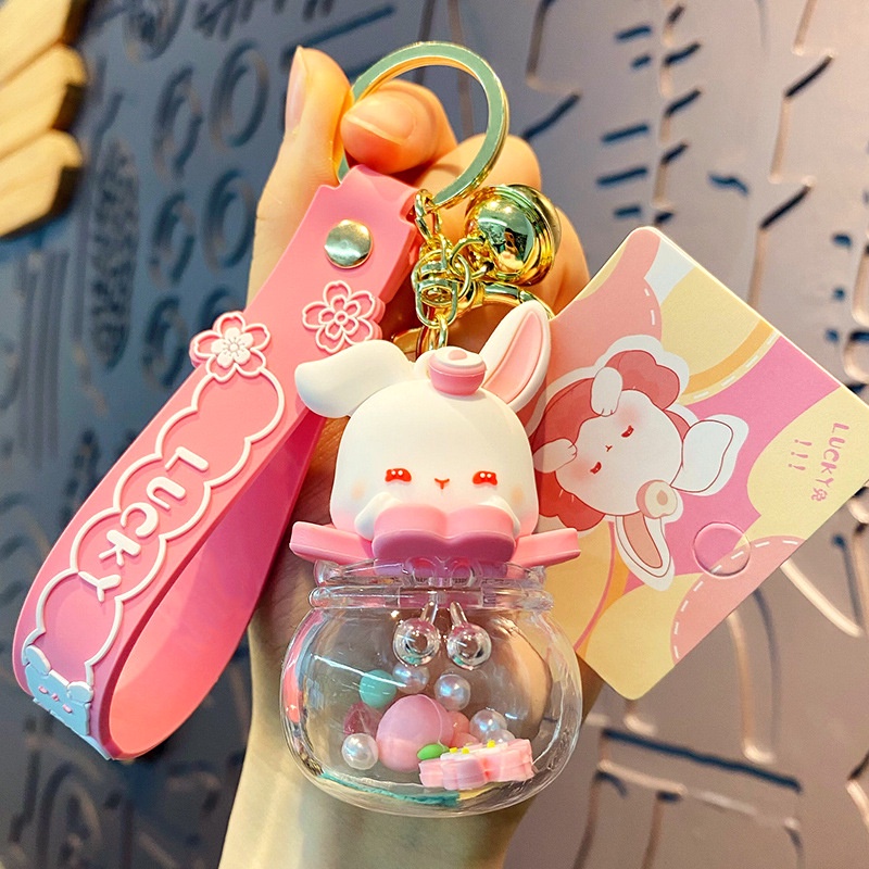 Móc Khóa Hình Thỏ Hoạt Hình May Mắn Đáng Yêu