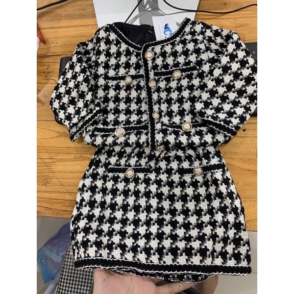 Set dạ bé gái, Set áo dạ chân váy bé gái hai lớp đẹp