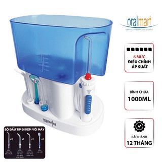 Máy tăm nước gia đình Waterjet Classic (5 đầu tăm, dùng được cho người niềng răng, có đầu cạo lưỡi)