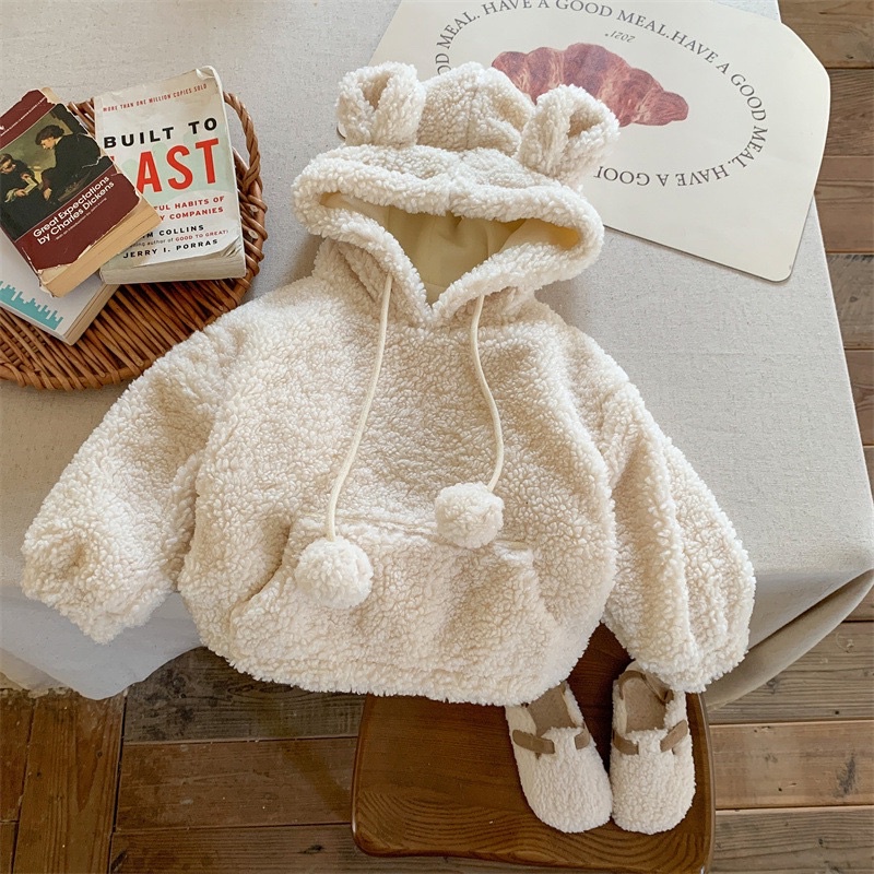 Áo ông cừu mẫu hotdea tai gấu ấm áp dễ thương cho bé